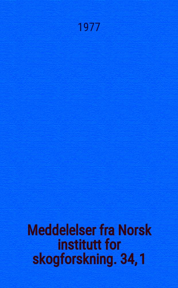 Meddelelser fra Norsk institutt for skogforskning. 34, 1 : Vinterstyrke hos gran