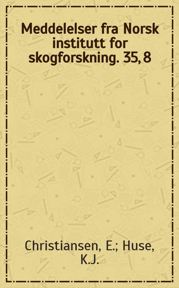 Meddelelser fra Norsk institutt for skogforskning. 35, 8 : Infestation ability of Ips typographus