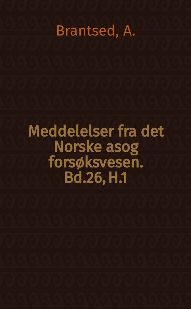 Meddelelser fra det Norske asog forsøksvesen. Bd.26, H.1(94) : Furu sønnafjells