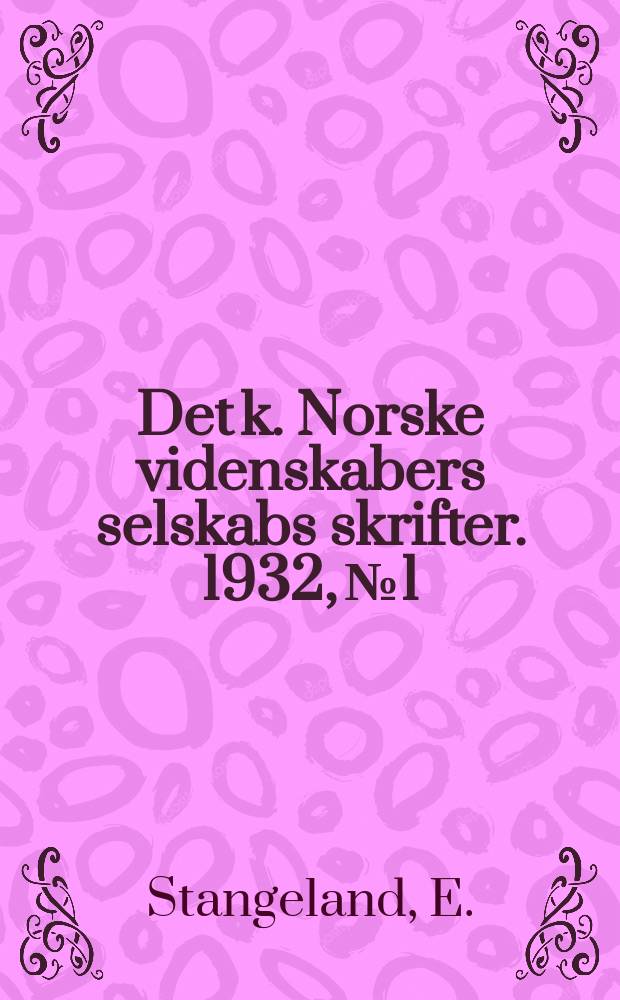 Det k. Norske videnskabers selskabs skrifter. 1932, №1 : Om sulfitcellulose - kokninges reaktionskinetik