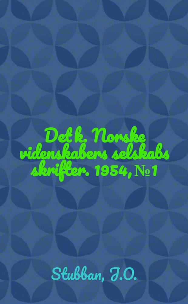 Det k. Norske videnskabers selskabs skrifter. 1954, №1 : Sur la géométrie de direction