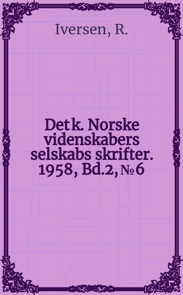 Det k. Norske videnskabers selskabs skrifter. 1958, Bd.2, №6 : Finsk på norsk grunn