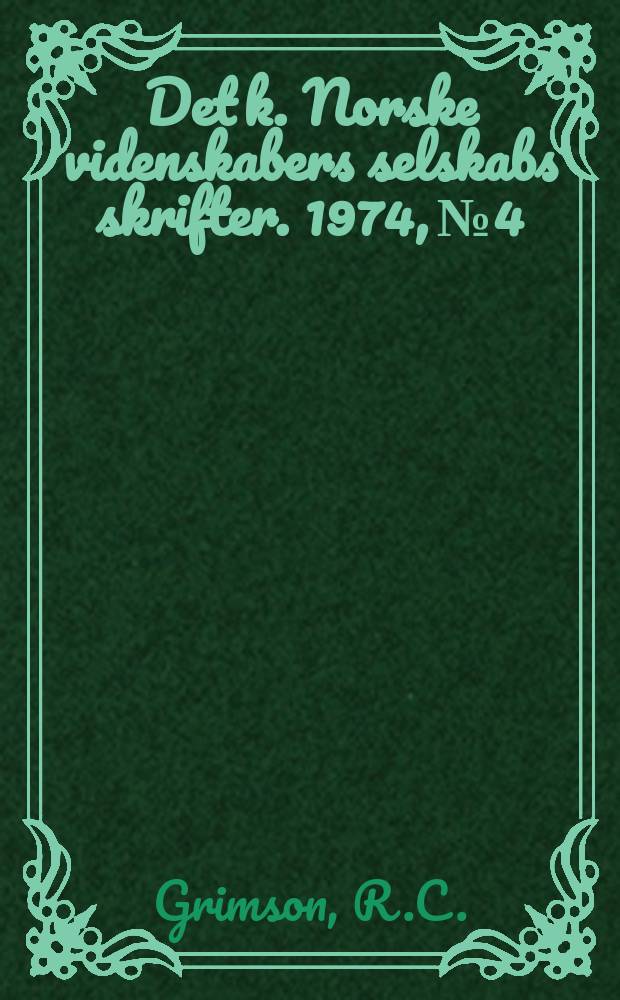 Det k. Norske videnskabers selskabs skrifter. 1974, №4 : The evolution of a sum of Jacobs Thai