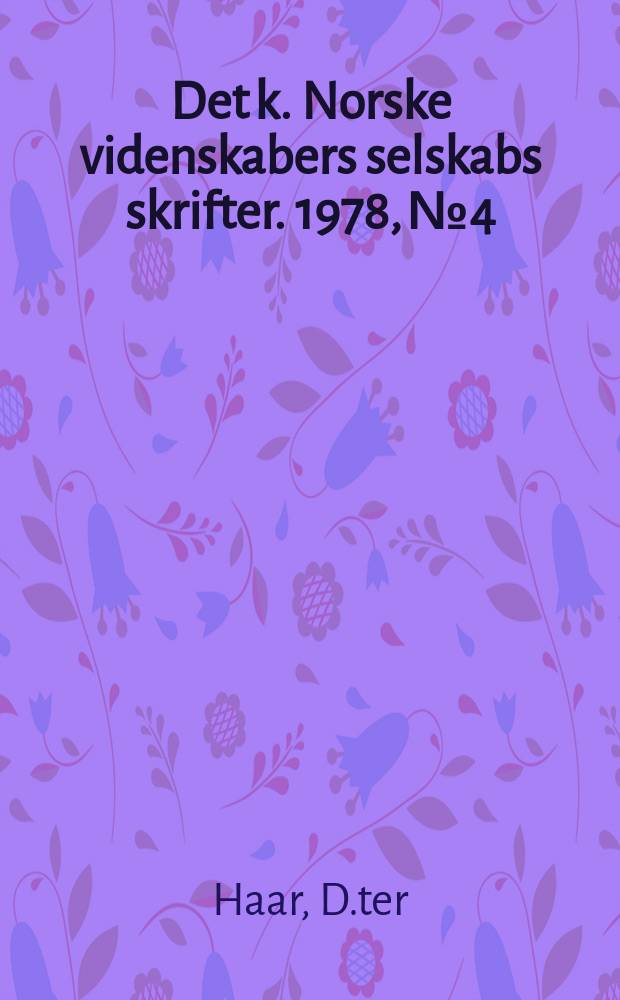 Det k. Norske videnskabers selskabs skrifter. 1978, №4 : How far can radiation from atoms be represented by classical models?