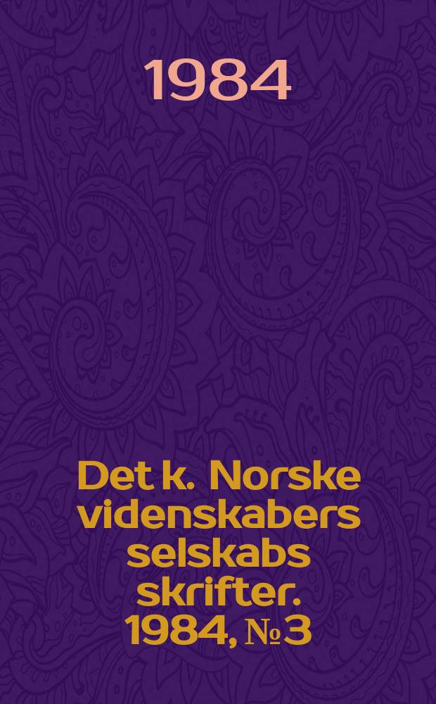 Det k. Norske videnskabers selskabs skrifter. 1984, №3 : A taxonomic revision of the Sphagnum ...