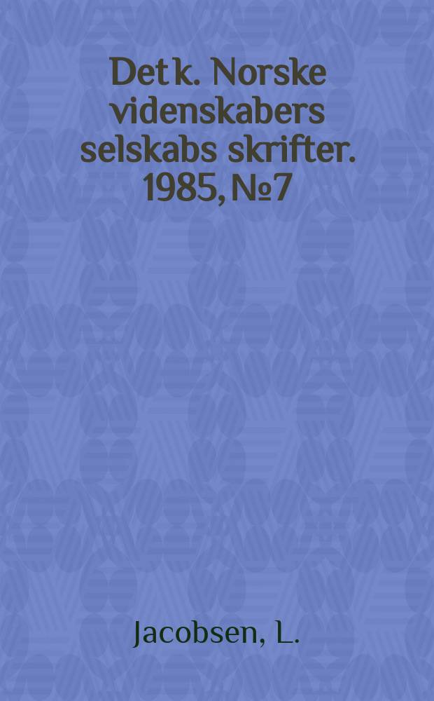Det k. Norske videnskabers selskabs skrifter. 1985, №7 : Regions for Wright or wrong tails of ...