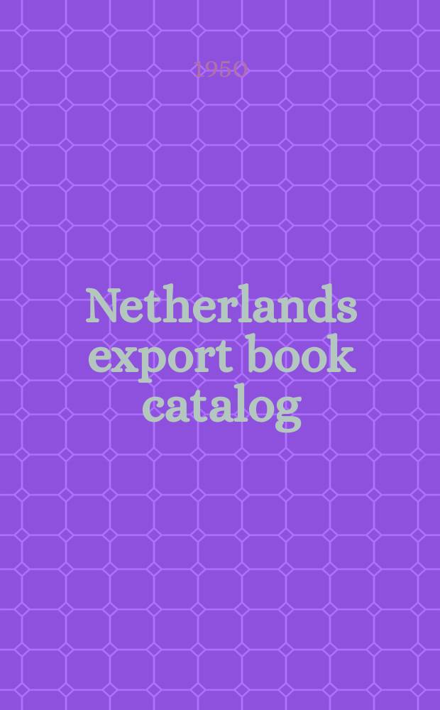 Netherlands export book catalog