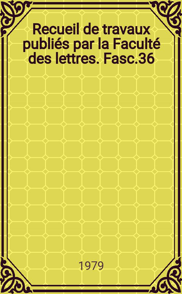 Recueil de travaux publi&eacute;s par la Facult&eacute; des lettres. Fasc.36 : Coloniquim Mycenaeum