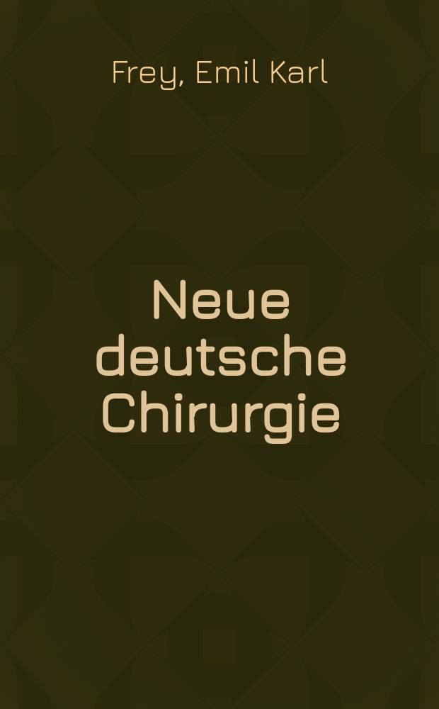 Neue deutsche Chirurgie : Begründer von P. v. Bruns, hrsg v. H. Kottner. Bd.61 : Die Chirurgie des Herzens