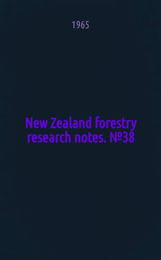 New Zealand forestry research notes. №38 : Point density in stems per acre