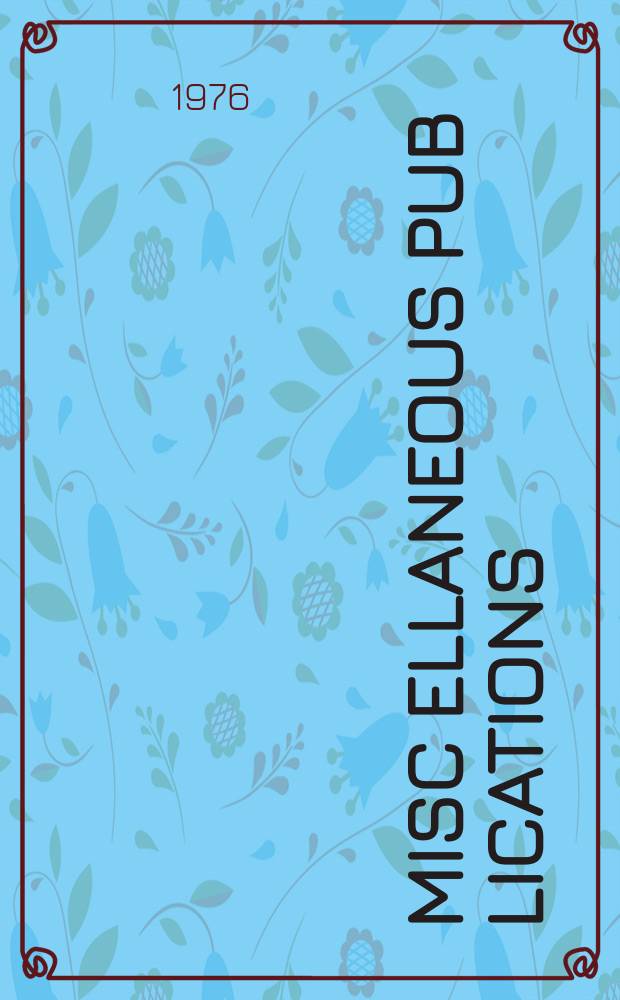 Misc[ellaneous] pub[lications] : Upper air statistics for New Zealand ...
