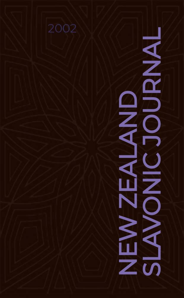 New Zealand Slavonic journal : J. of the Australia and New Zealand Slavists assoc. Vol.36 : Festschrift in honour of Arnold McMillin
