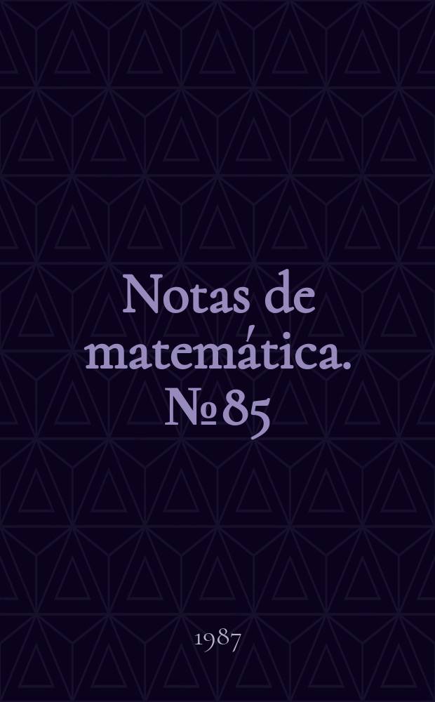 Notas de matem&aacute;tica. №85 : Unitary invariants of spectral measures