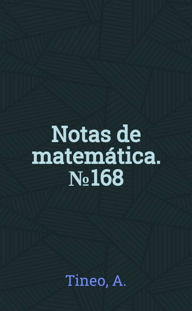Notas de matemática. №168 : First order ordinary differential...