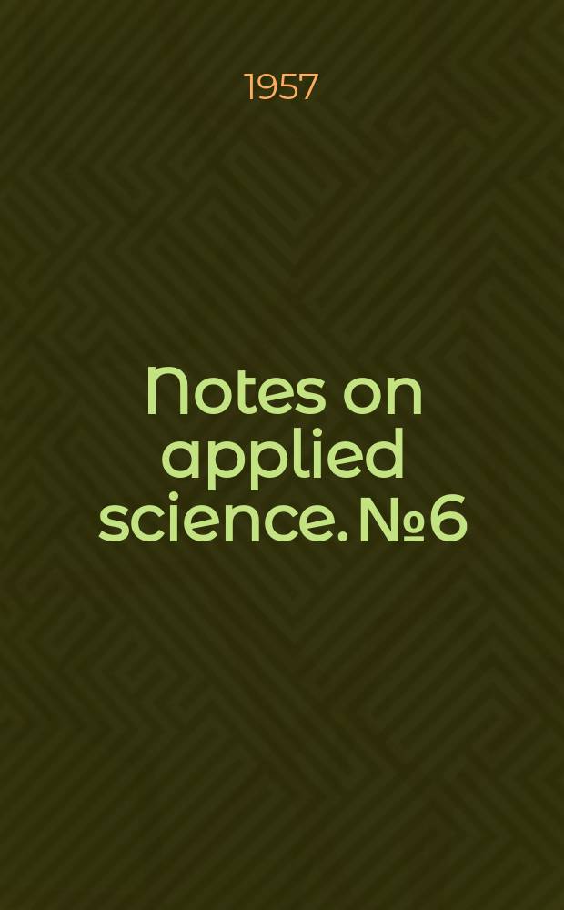 Notes on applied science. №6 : Volumetric glassware