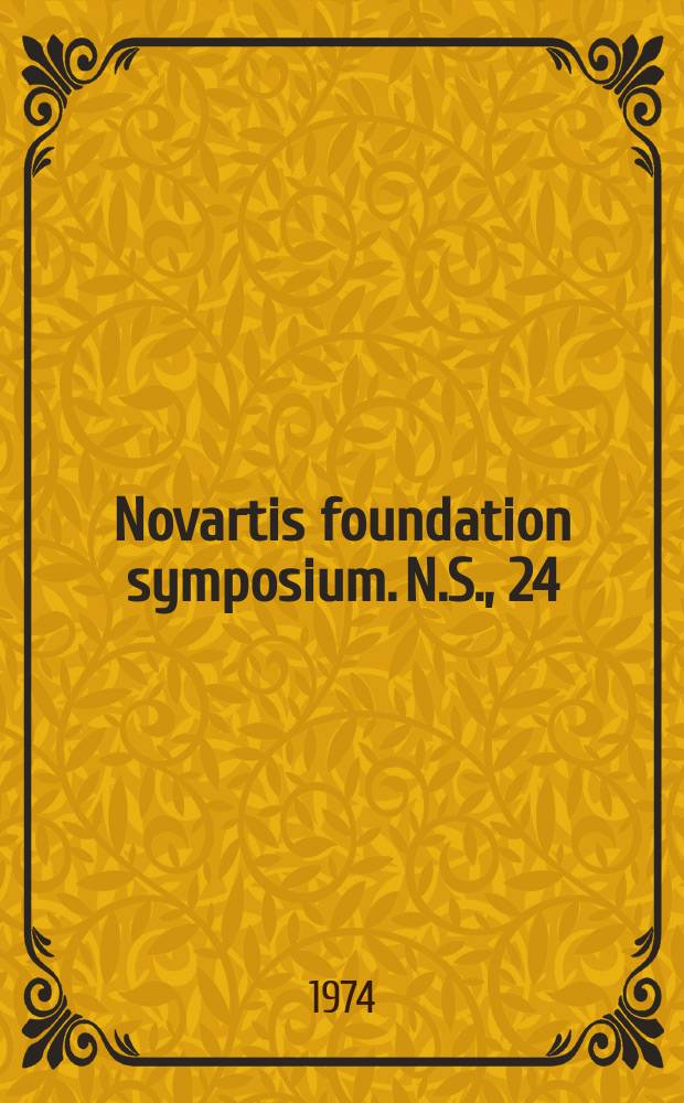 Novartis foundation symposium. N.S., 24 : The physiological basis of Starling's law of the heart