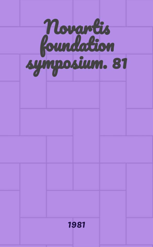 Novartis foundation symposium. 81 : Peptides of the pars intermedia