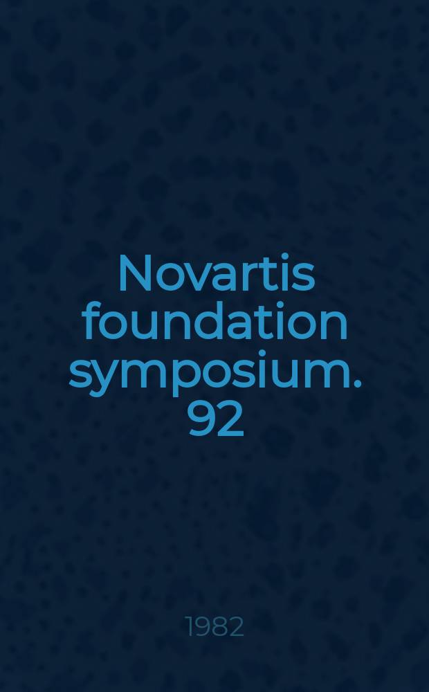 Novartis foundation symposium. 92 : Membrane recycling