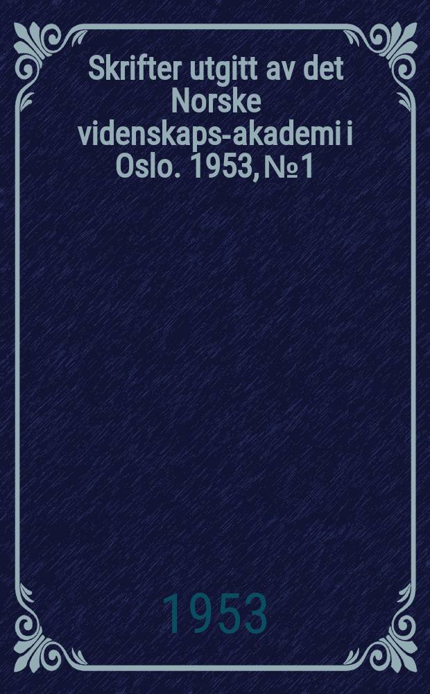 Skrifter utgitt av det Norske videnskaps-akademi i Oslo. 1953, №1 : On the transpiration decline in excised plant samples