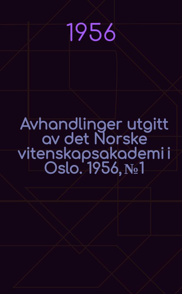 Avhandlinger utgitt av det Norske vitenskapsakademi i Oslo. 1956, №1 : Conic involutions with a coincident curve of order 3ⁿ+4