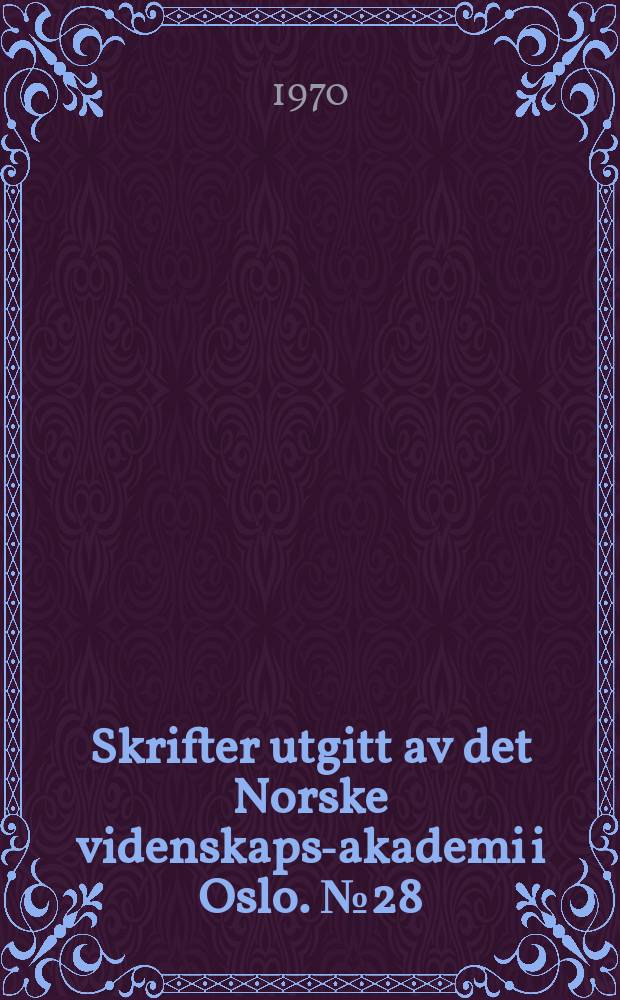 Skrifter utgitt av det Norske videnskaps-akademi i Oslo. №28 : Ein bericht uber dis Unitersuchung der ausgegrabenen skelette aus der kirch auf Maere