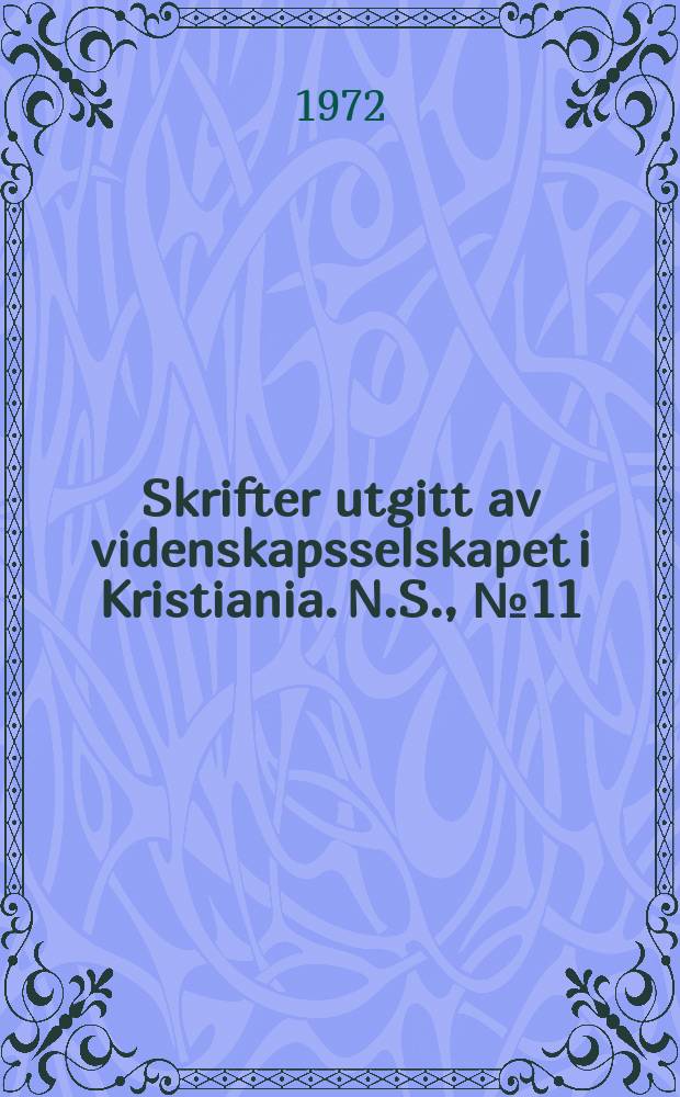 Skrifter utgitt av videnskapsselskapet i Kristiania. N.S., №11 : Lexikalische Sonderübereinstimmungen