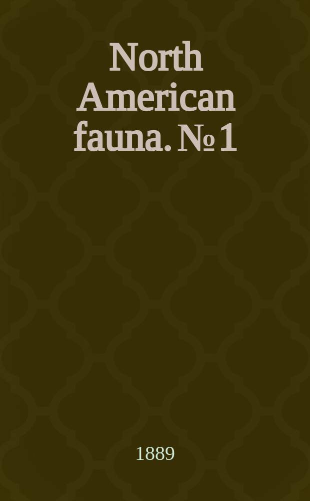 North American fauna. №1 : Revision of the North American pocket mice