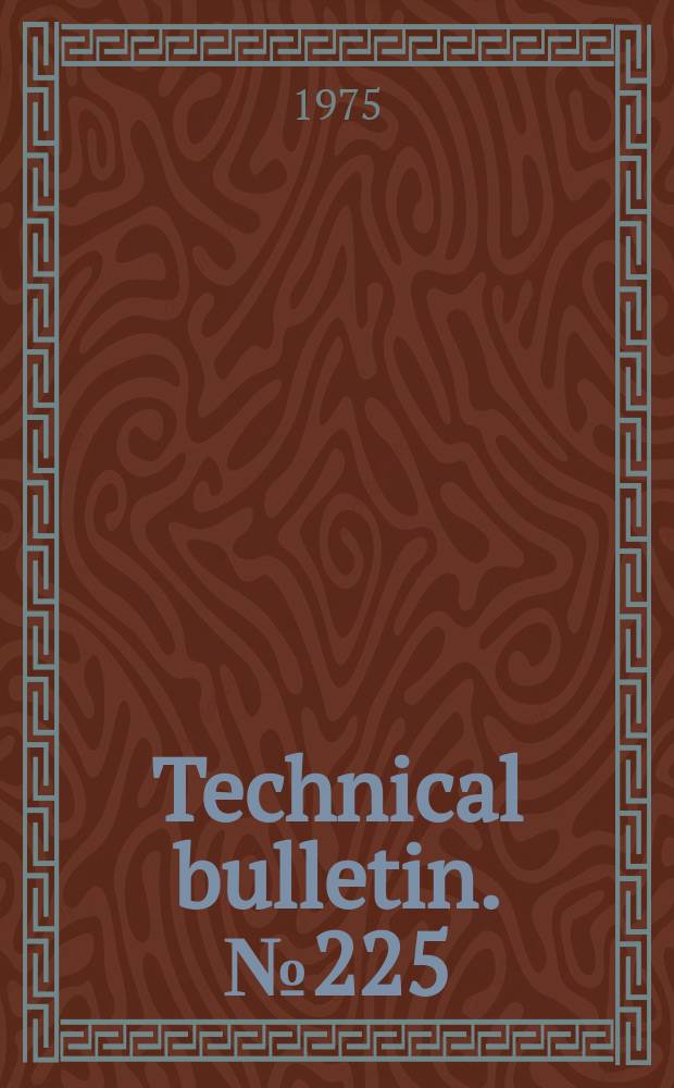 Technical bulletin. №225 : Classification of the higher categories