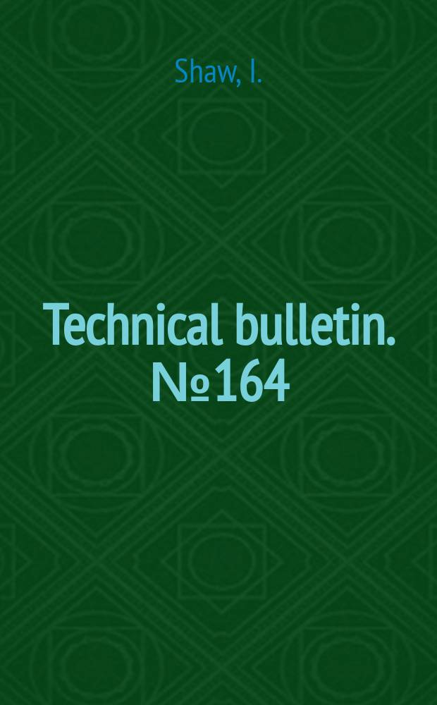 Technical bulletin. №164 : Priming and maturity studies on burley tobacco in Western North Carolina