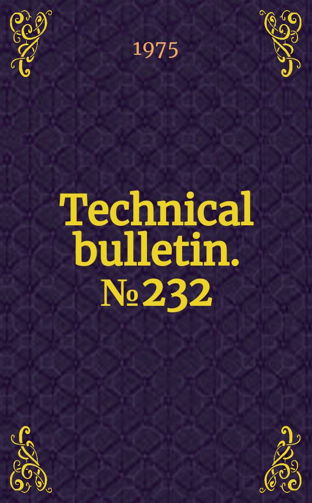 Technical bulletin. №232 : Demand for and cost of coastal marsh