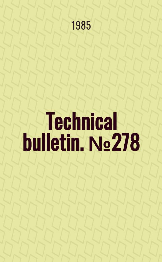 Technical bulletin. №278 : Guide to common species