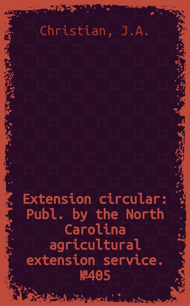 Extension circular : Publ. by the North Carolina agricultural extension service. №405 : Curing hams country style