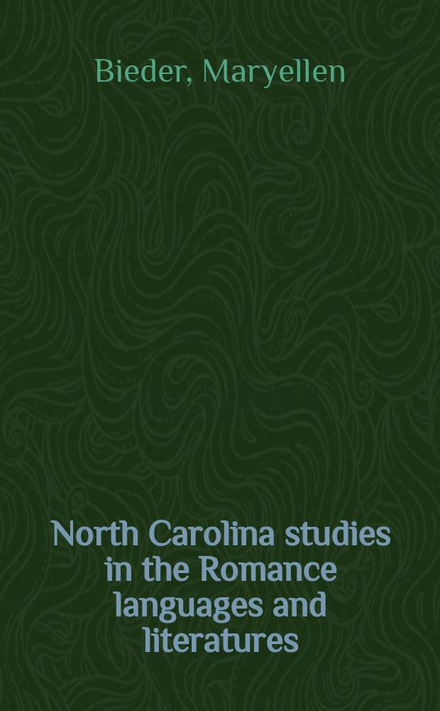 North Carolina studies in the Romance languages and literatures : Essays, texts, textual studies and translations, symposia. №207 : Narrative perspective in the post-Civil War novels