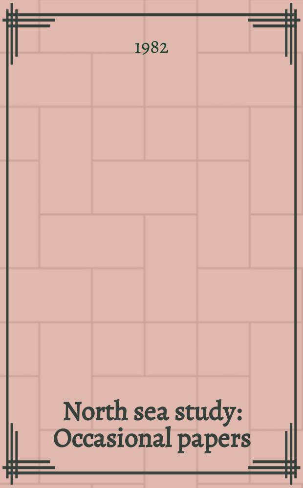 North sea study : Occasional papers