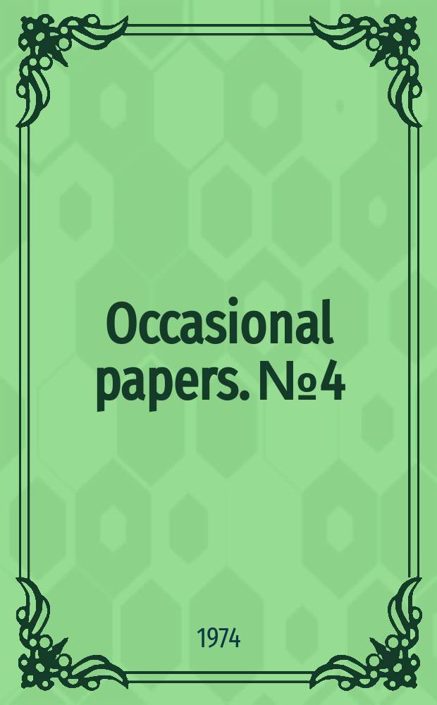 Occasional papers. №4 : An annotated bibliography of Philippine