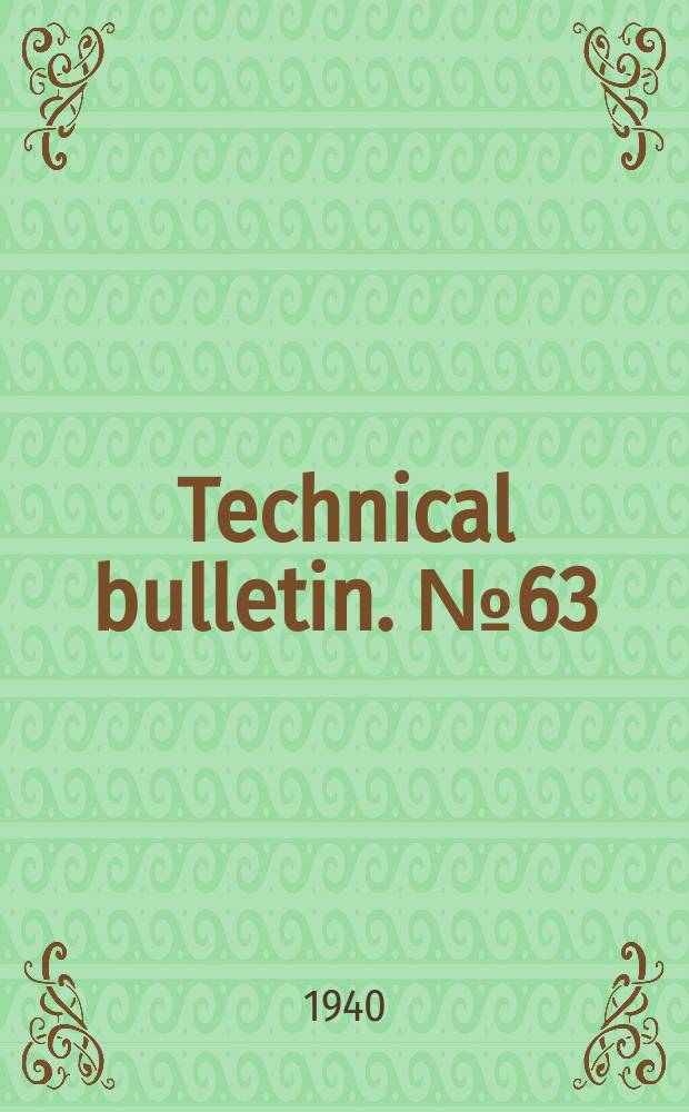 Technical bulletin. №63 : Feeding soybeans to pigs