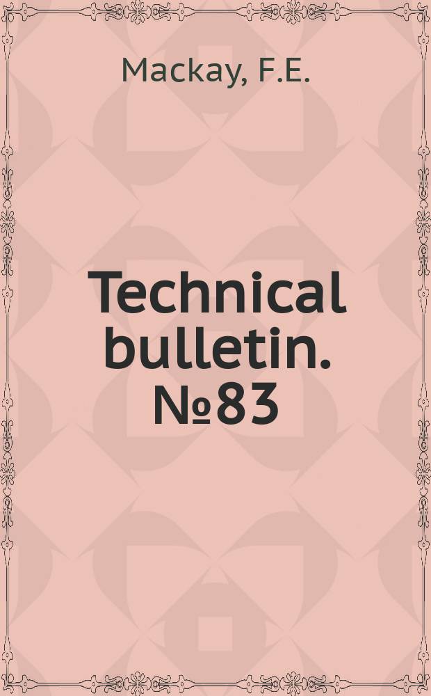 Technical bulletin. №83 : Factory meets in North Carolina