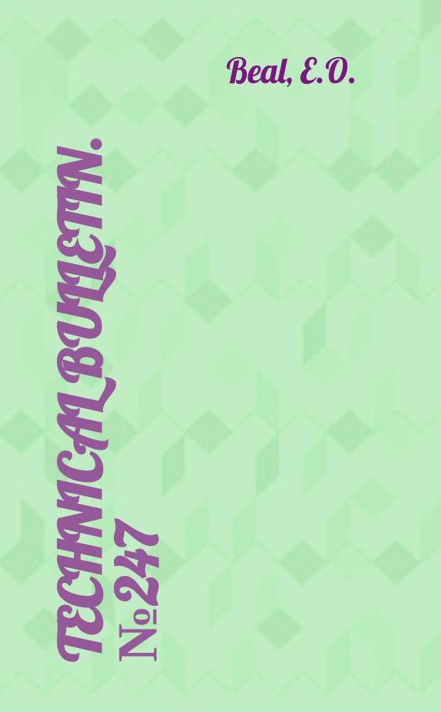 Technical bulletin. №247 : A manual of marsch and aquatic