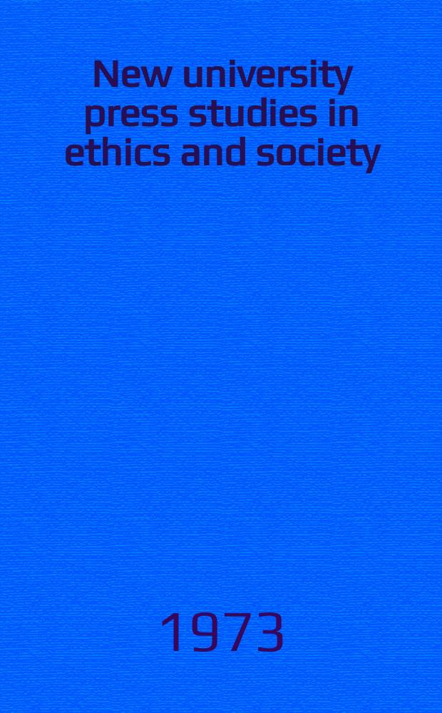 New university press studies in ethics and society