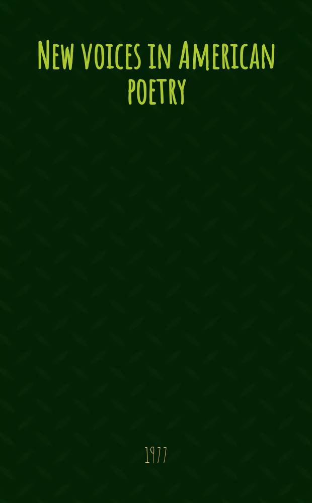 New voices in American poetry