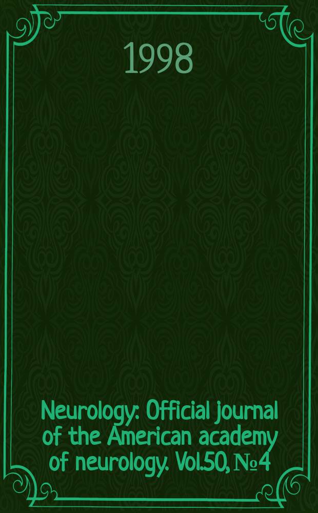Neurology : Official journal of the American academy of neurology. Vol.50, №4
