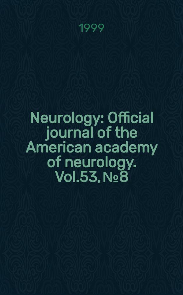 Neurology : Official journal of the American academy of neurology. Vol.53, №8