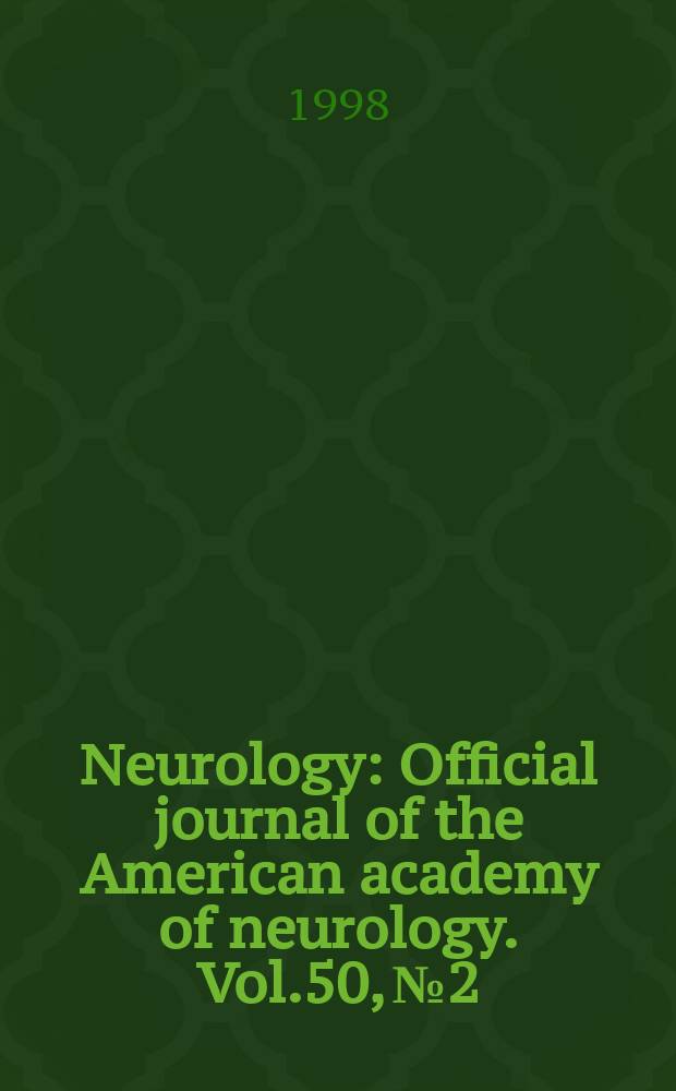 Neurology : Official journal of the American academy of neurology. Vol.50, №2