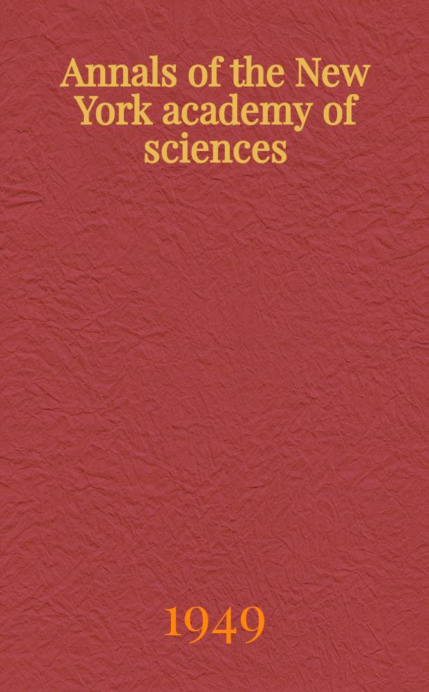 Annals of the New York academy of sciences : Late Lyceum of natural history. Vol.52, Art.4 : Coccidiosis