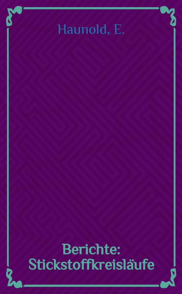 Berichte : Stickstoffkreisläufe