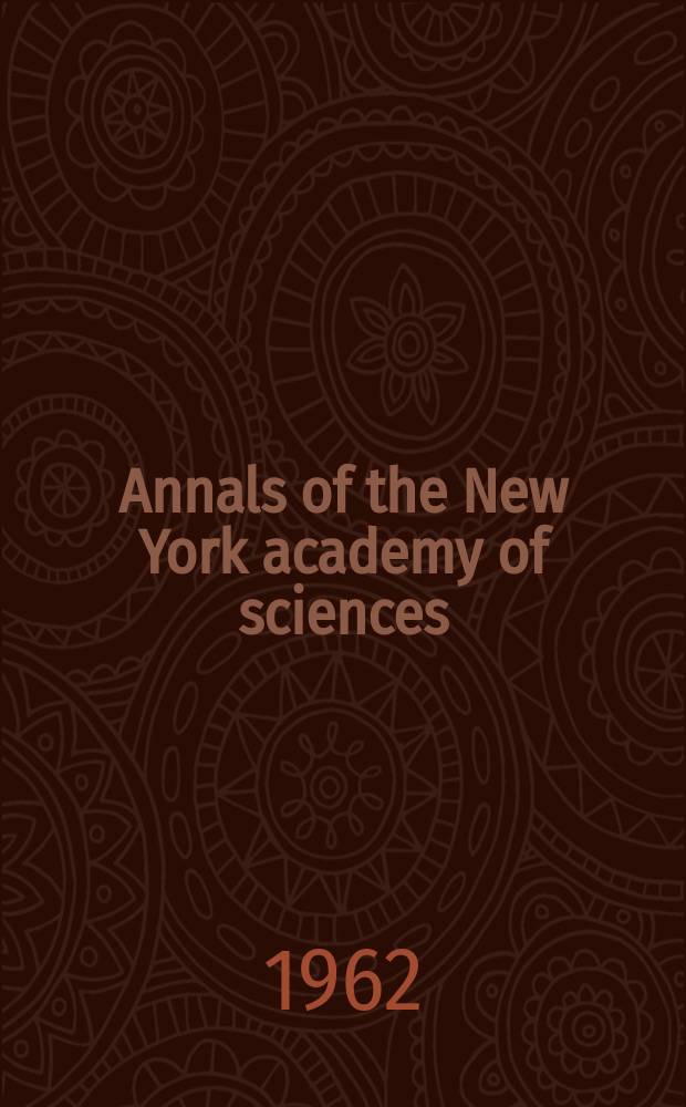 Annals of the New York academy of sciences : Late Lyceum of natural history. Vol.97, Art.2 : Scanning techniques in biology and medicine