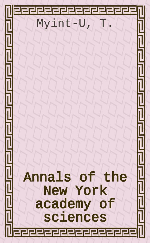 Annals of the New York academy of sciences : Late Lyceum of natural history. Vol.172, Article 20 : Solution of the low-altitude ...