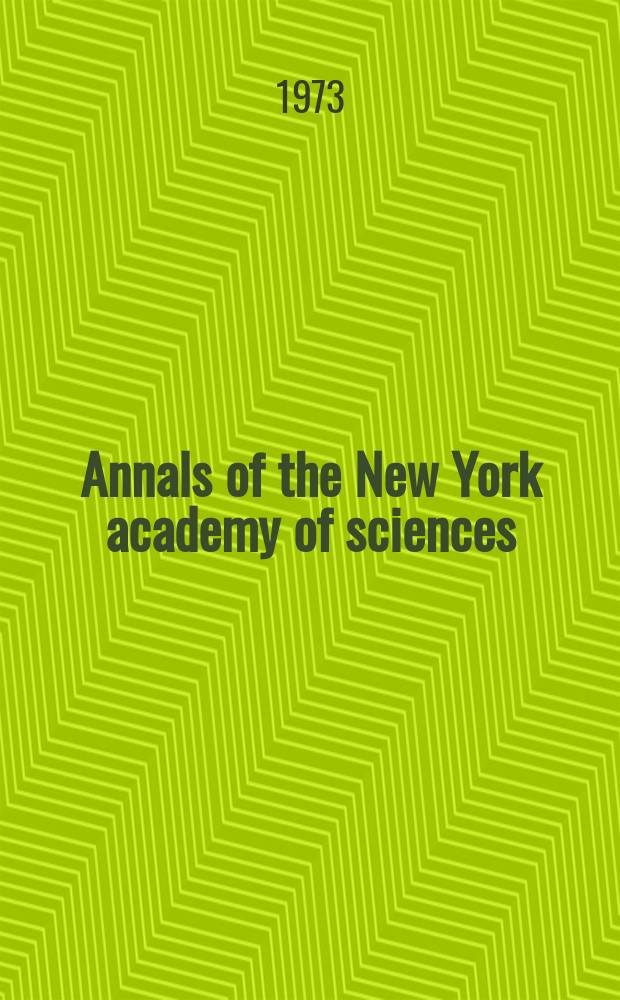 Annals of the New York academy of sciences : Late Lyceum of natural history. Vol.206 : The Chemical and physical behavior of porphyrin compounds and related structures