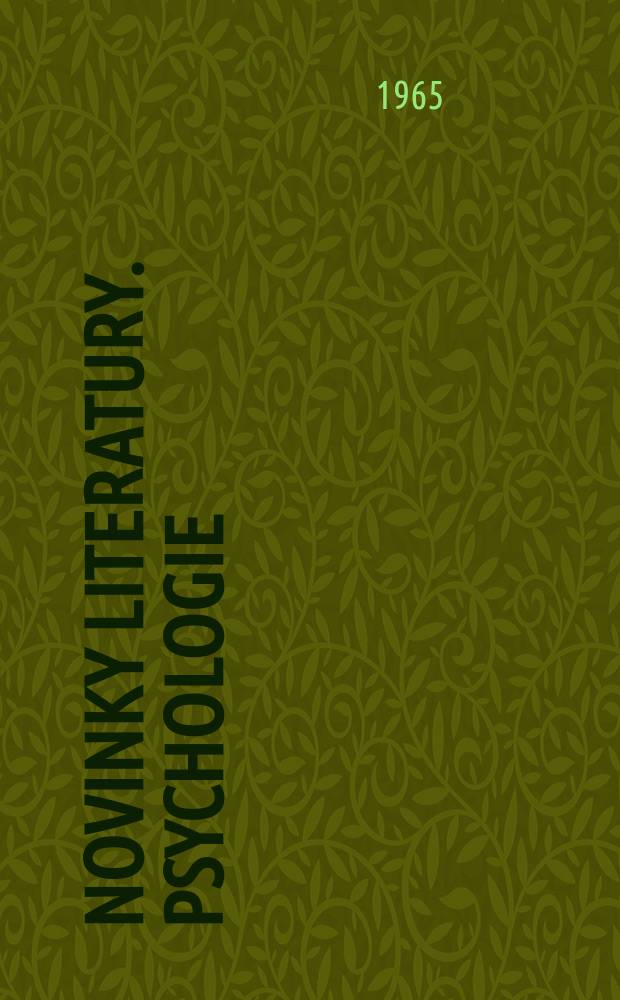 Novinky literatury. Psychologie