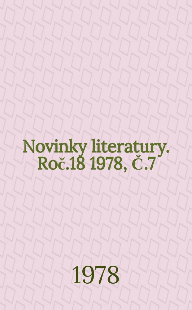 Novinky literatury. Roč.18 1978, Č.7/8 : Právo v hospodářské organizaci